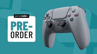 30th Anniversary DualSense controller on a blue background with pre-order badge