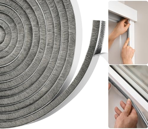 5.5 Metre Draught Excluder for Doors &amp;amp; Windows | Extra Long Self-Adhesive Seal Strip for Energy Saving | Quick Install, Blocks Draft, Noise &amp;amp; Light | Grey Thermal Insulation Tape