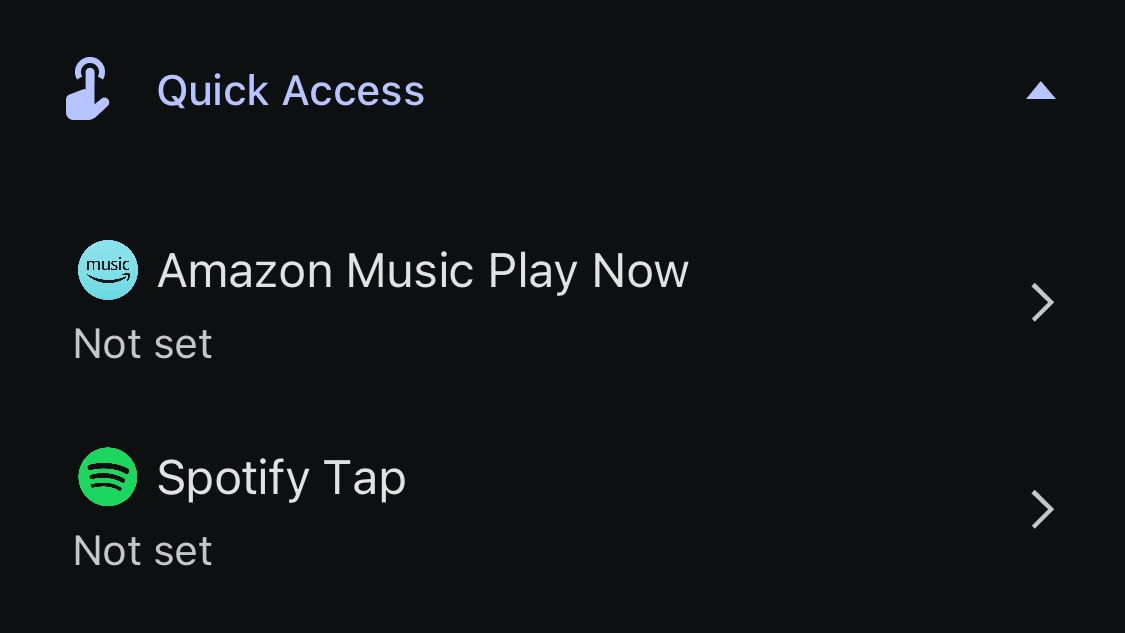 A screenshot of the Sony Sound Connect app showing quick access to streaming services.