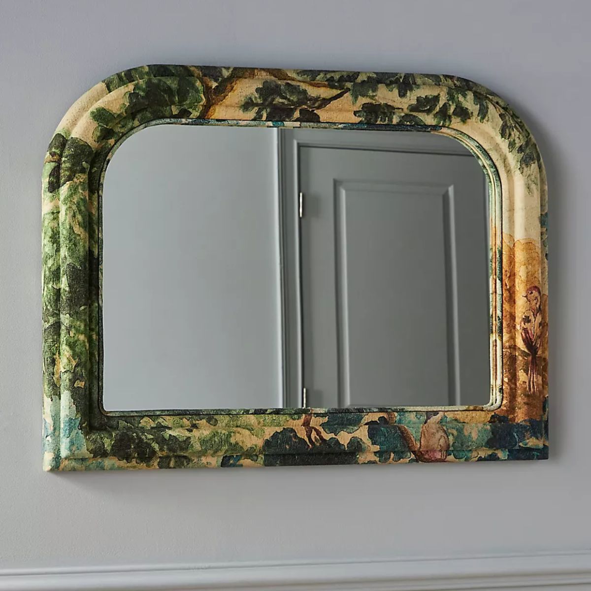 Over mantle floral mirror