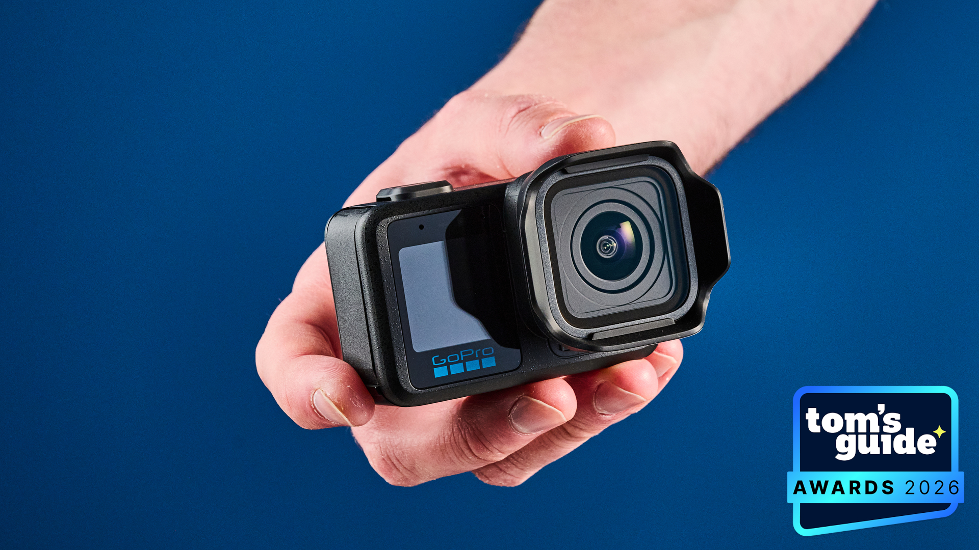 The GoPro Mission 1 Pro with a TG Awards 2026 badge