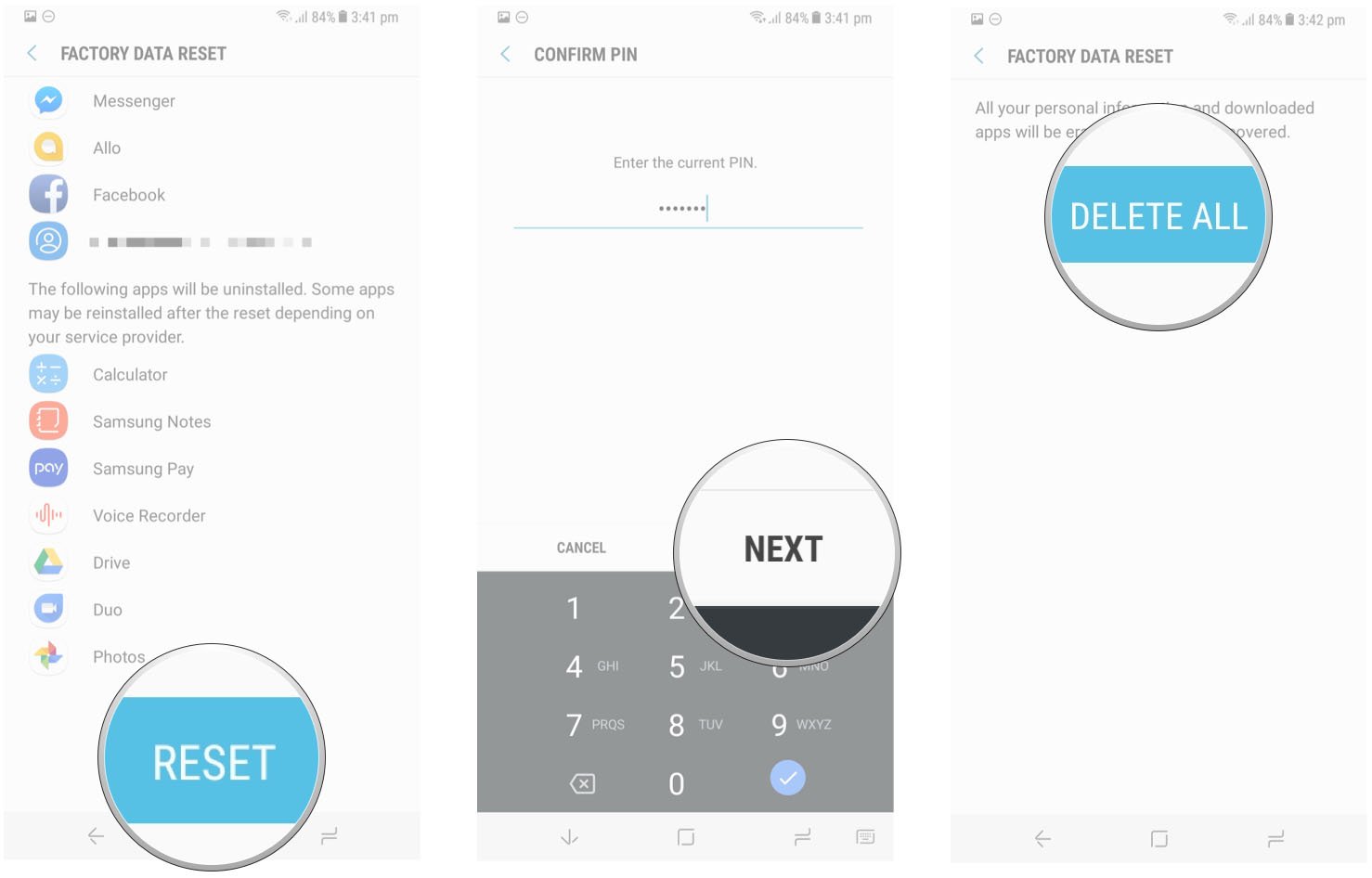 Confirm reset. Калькулятор Samsung. Reset data.