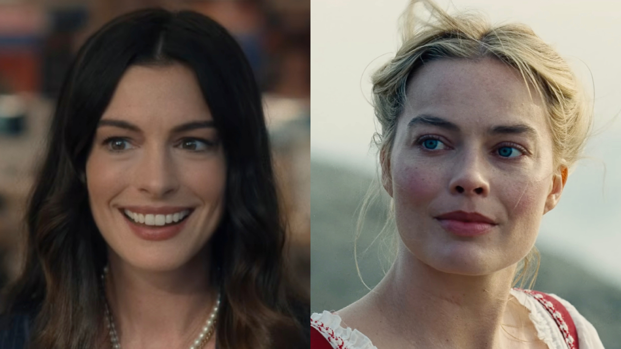 Anne Hathaway and Margot Robbie in a side-by-side photo.