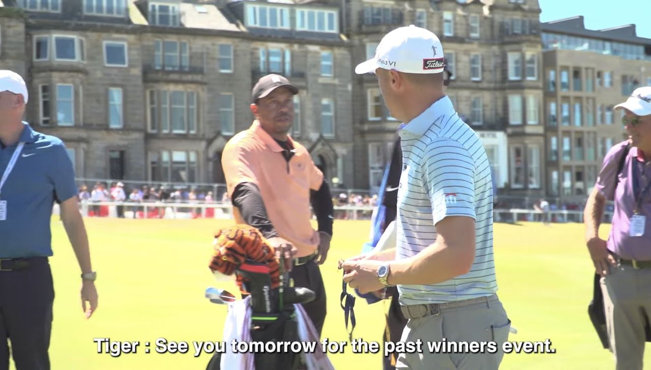 Tiger Woods and Justin Thomas at the 150th Open