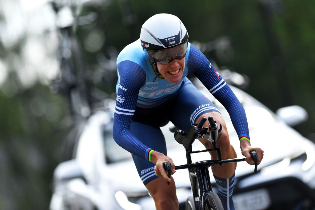 EDE NETHERLANDS AUGUST 24 Ellen Van Dijk of Netherlands and Team Trek Segafredo during the 23rd Simac Ladies Tour 2021 Prologue a 24km Individual Time Trial stage from Ede to Ede SLT2021 SimacDS UCIWWT on August 24 2021 in Ede Netherlands Photo by Luc ClaessenGetty Images