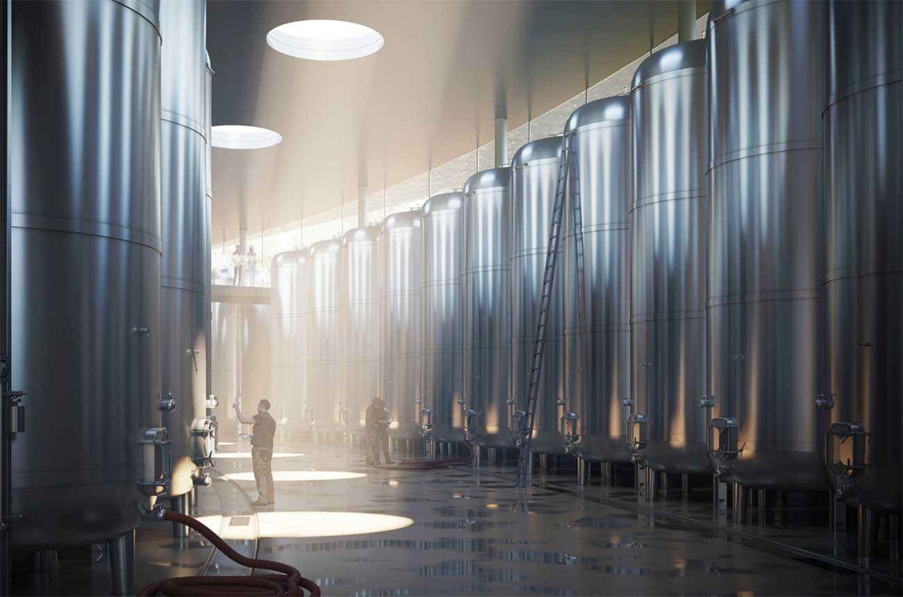 The Kentish Wine Vault, a proposed new winery with designs created by Foster &amp;amp; Partners.