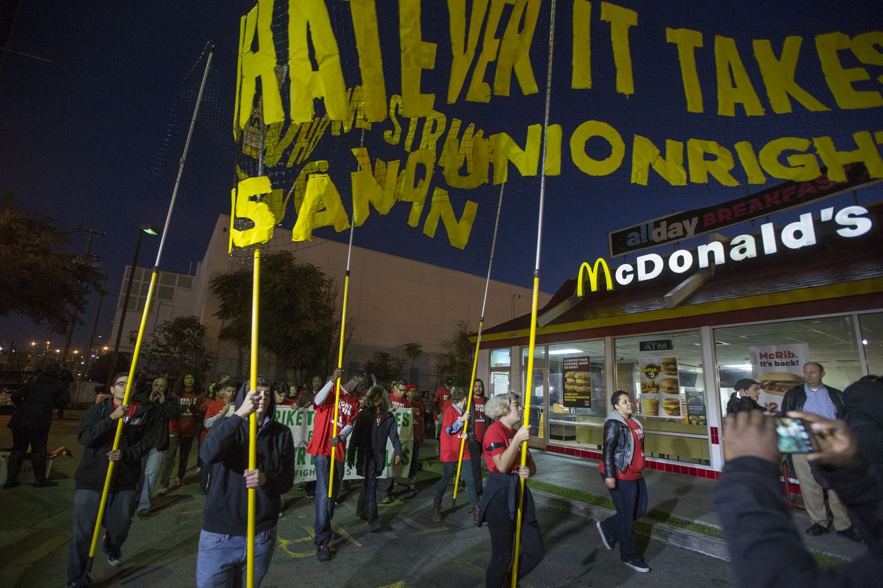 McDonald&amp;#039;s workers rally