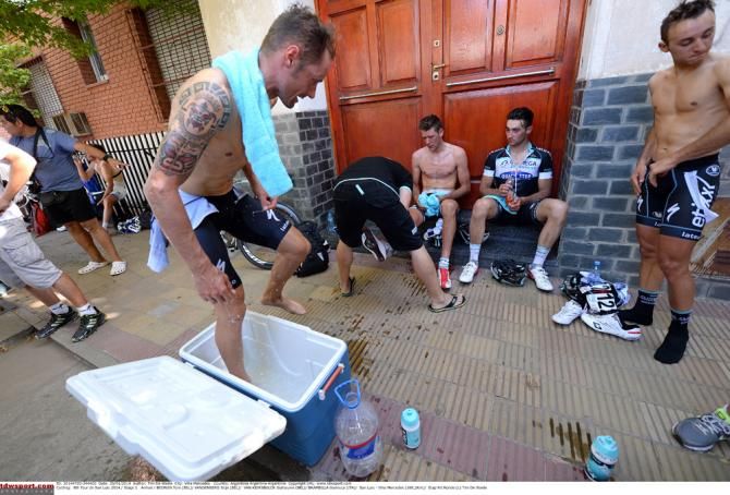 Tom Boonen cools down at the Tour de San Luis