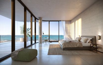 The Rock, Punta Del Este: Bedroom with panoramic sea views