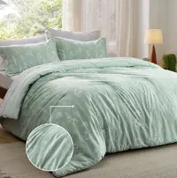 5. Cozy Comfort 3 Pieces Sage Green Floral Comforter Set: &nbsp;from $199.98$29.99 at Walmart