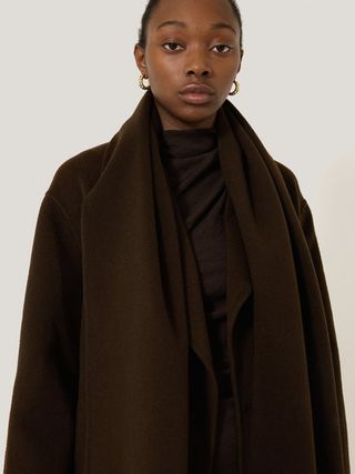 Double Faced Woven Scarf | Chocolate