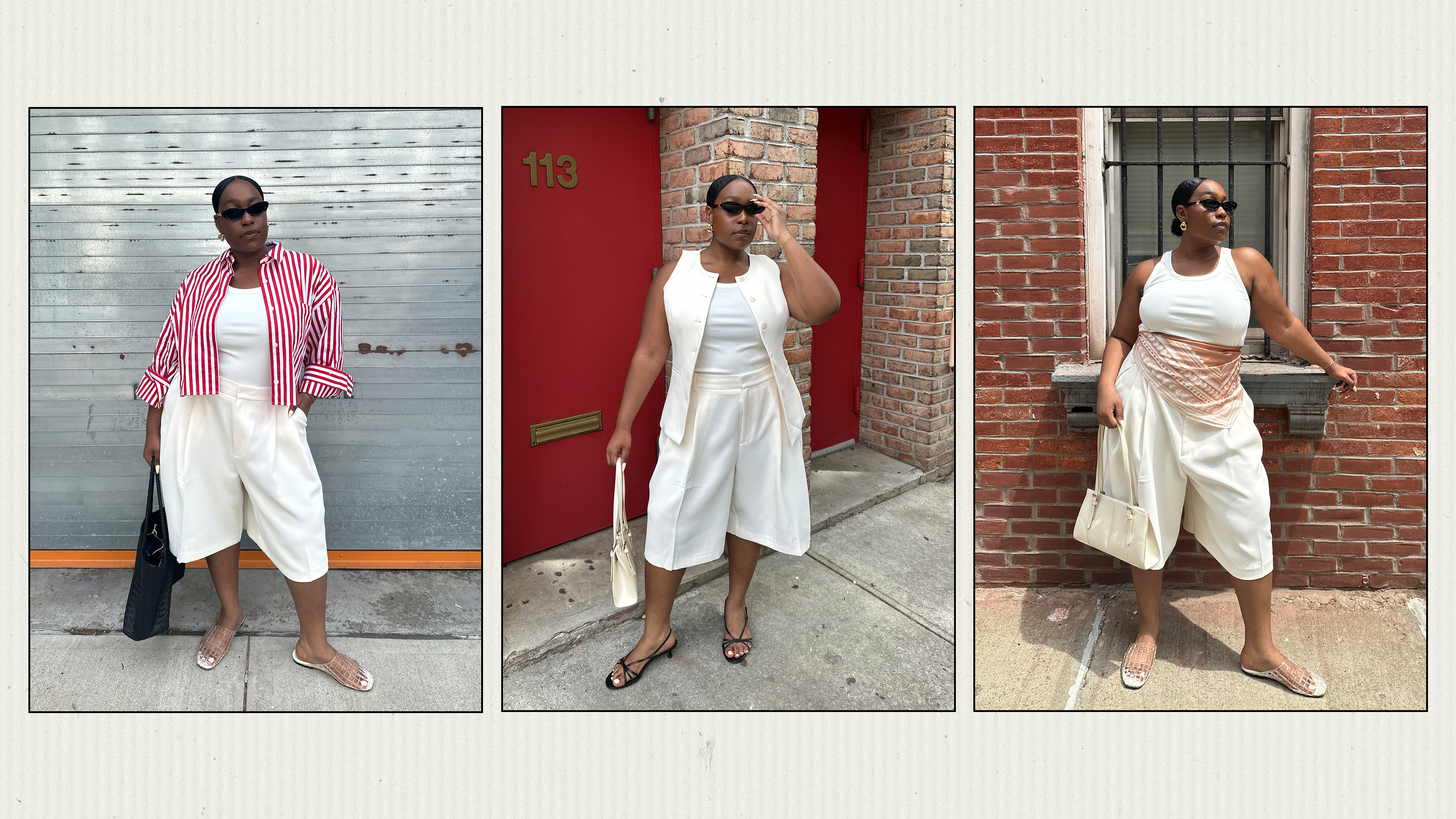 Collage of Editor Summer Work Outfit Ideas