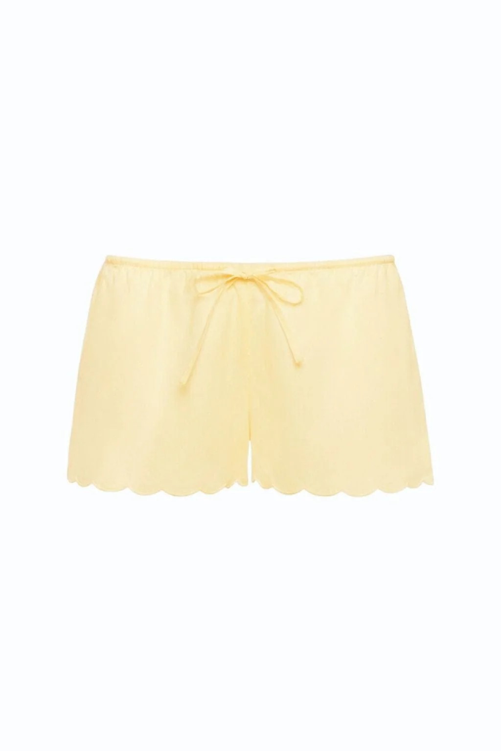 Montce, Sunshine Scalloped Low-Rise Drawstring Short