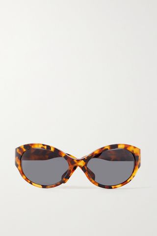 Triomphe Oversized Round-Frame Tortoiseshell Acetate Sunglasses