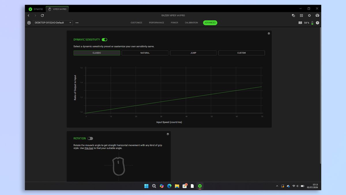 Razer Viper V4 Pro customization through Razer Synapse 4