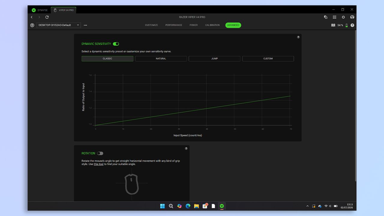 Razer Viper V4 Pro customization through Razer Synapse 4