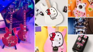 Gibson Back to the Future ES-345, Fender Hello Kitty, Loog Hello Kitty, Orange King Comp