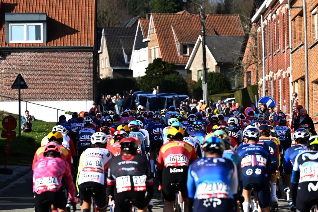 The peloton in action on the 197km course