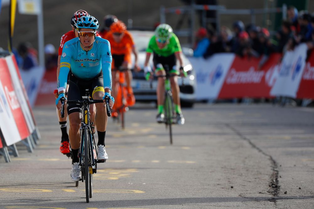 Jakob Fuglsang (Astana Pro Team) finishes stage 3 at Volta a Catalunya