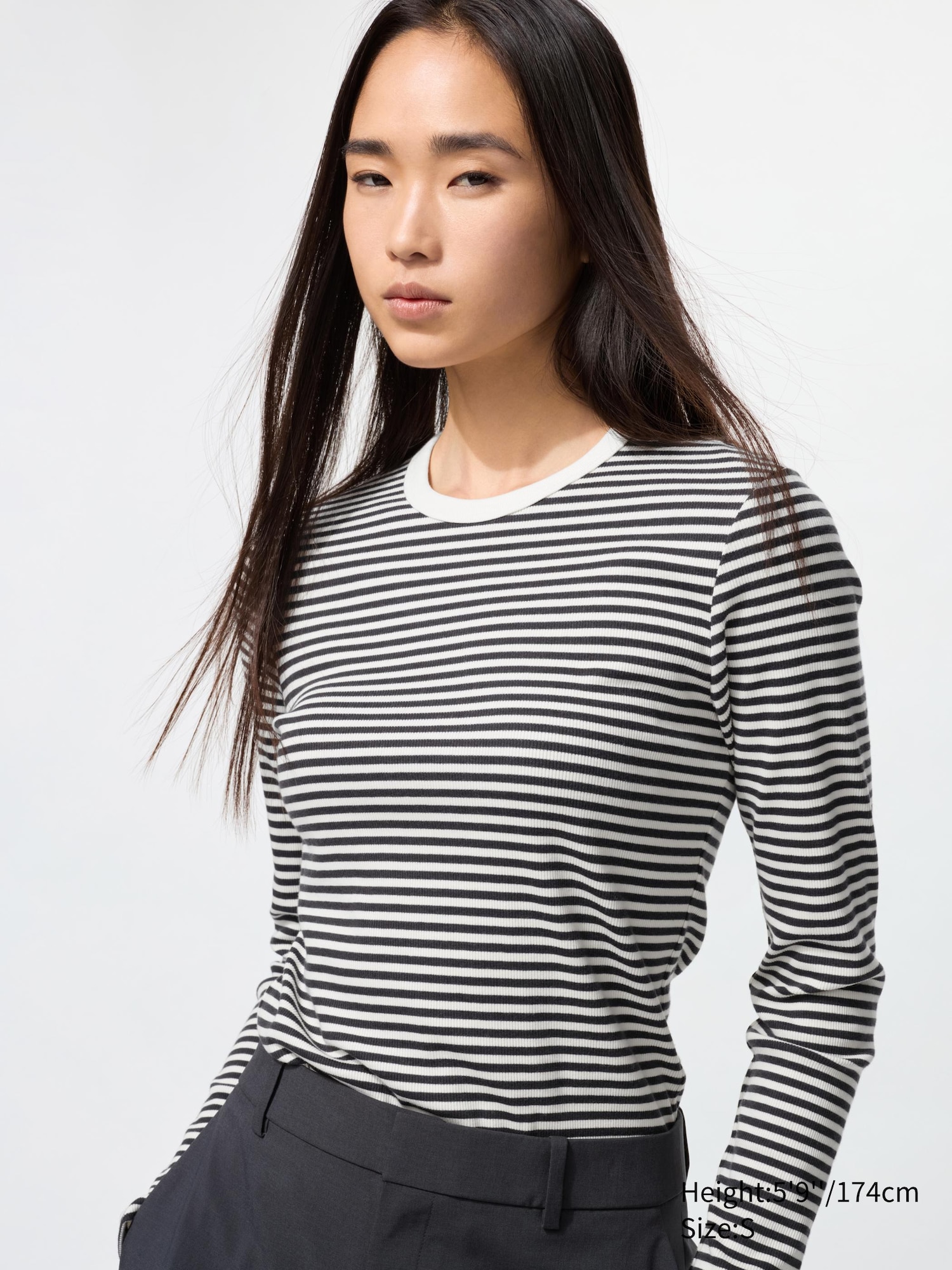 Soft Ribbed T-Shirt (long Sleeve, Stripe)