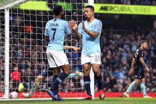 Manchester City boss Pep Guardiola believes he has plenty of his options as alternatives to Leroy Sane, including Raheem Sterling, left, and Gabriel Jesus, right (Martin Rickett/PA)