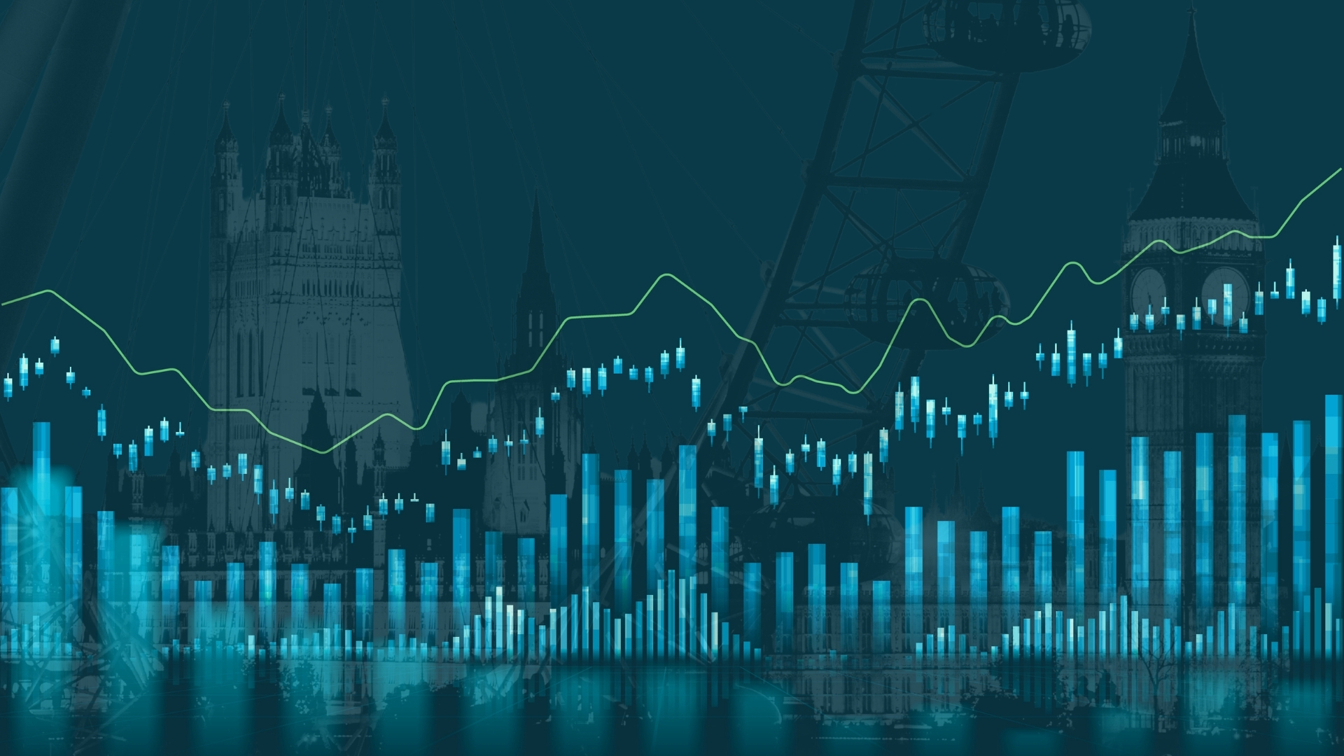 Financial chart concept image representing investment funds