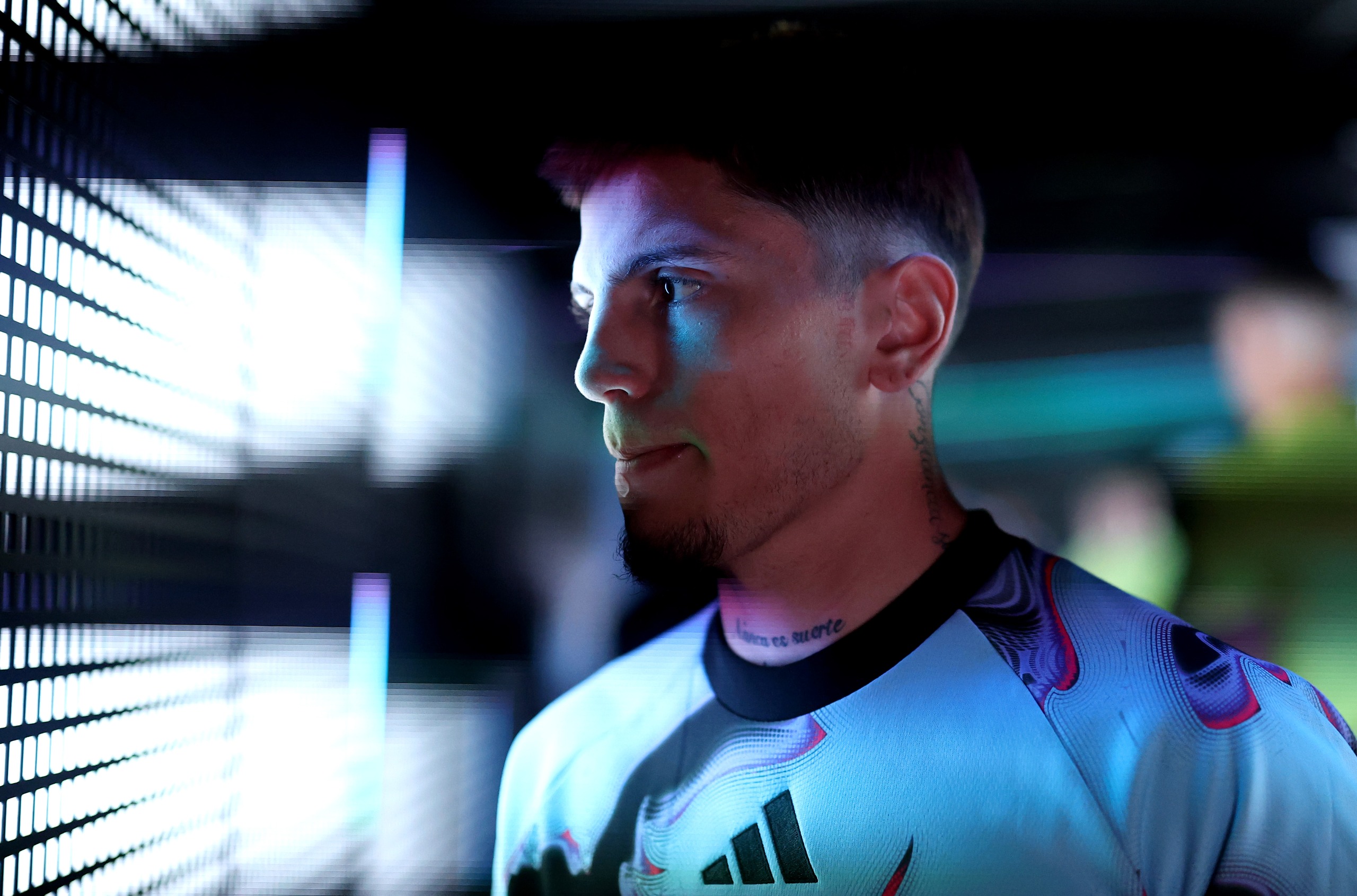 Alejandro Garnacho of Aston Villa in the tunnel before walking out for the Carabao Cup Third Round match against Coventry City