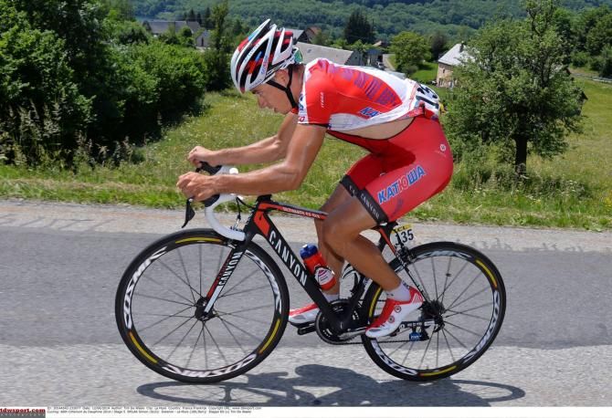 Simon Spilak (Katusha) during his late solo attack