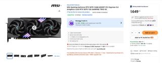 MSI Gaming Trio OC RTX 5070 at Newegg in stock