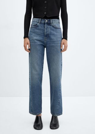 Straight Jeans With Forward Seams
