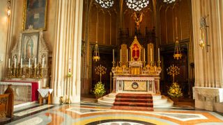The pristine interior of Saint Michael’s Abbey.
