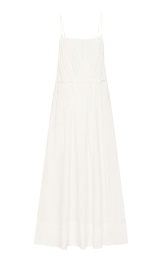 Drawstring-Detailed Cotton Maxi Dress