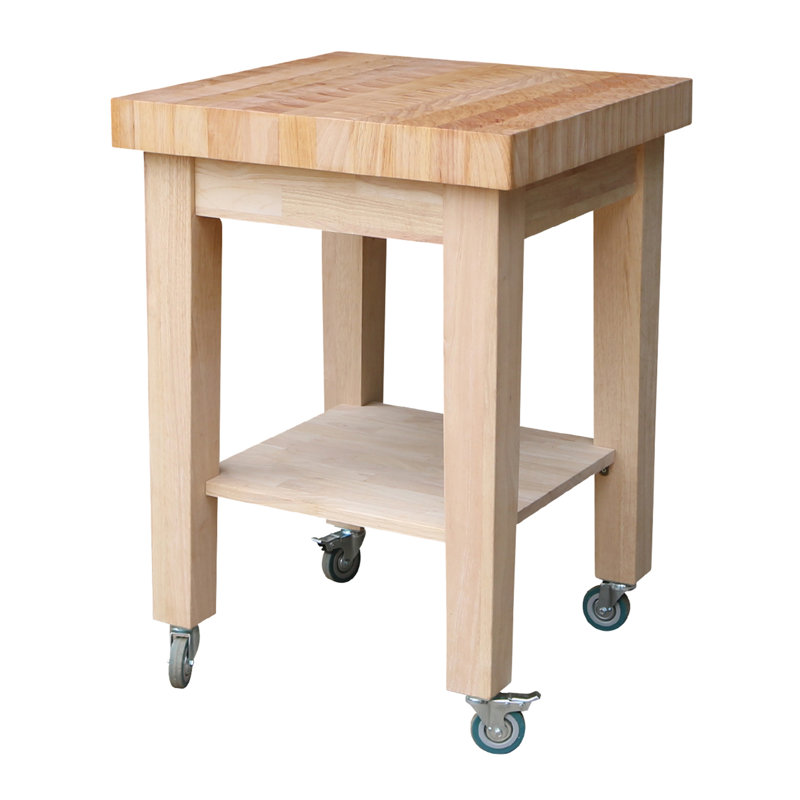 Rosecliff Heights Cuthbert Kitchen Cart With Butcher Block &amp;amp; Reviews | Wayfair