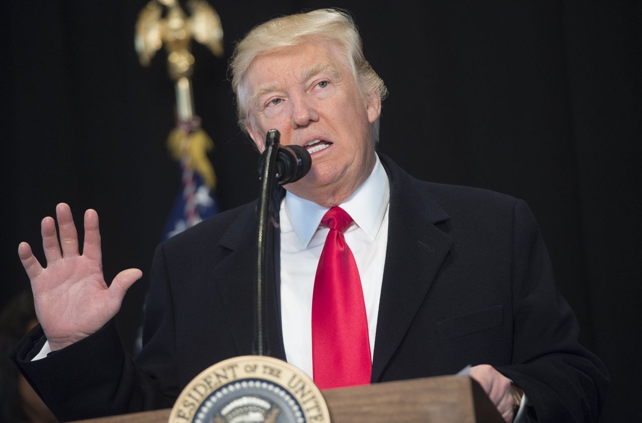 Donald Trump speaks at the Smithsonian National Museum of African American History and Culture