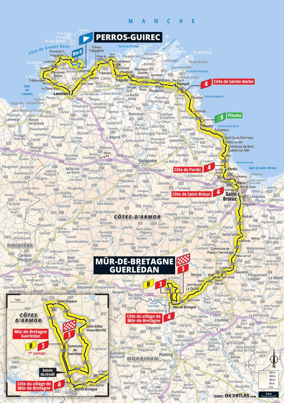 Stage 2 map 2021 Tour de France