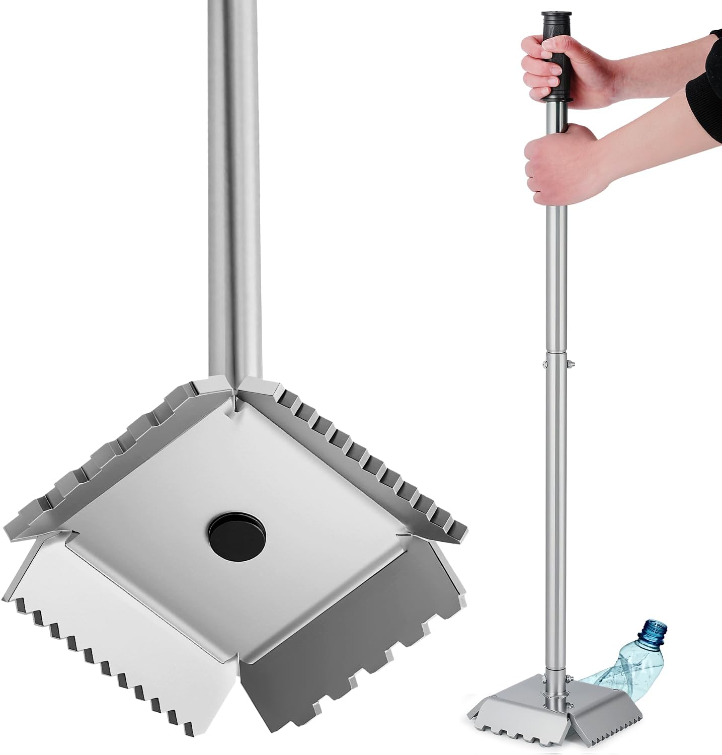 Newtry Trash Compactor, Heavy-Duty Metal Bin Booster With Gear-Driven Base Waste Recycling Hand Tool for Efficient Waste Compressing &amp;amp; Crushing&amp;ndash; Fits 120l-240l Rolling Wheelie Bins