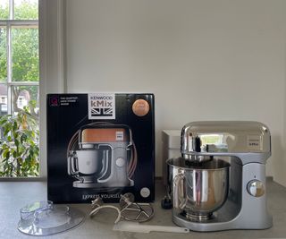 Kenwood kMix Stand Mixer unboxed on the countertop