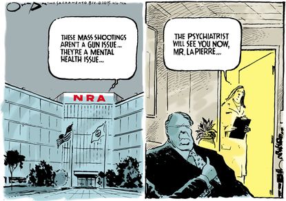 Editorial cartoon U.S. NRA guns LaPierre