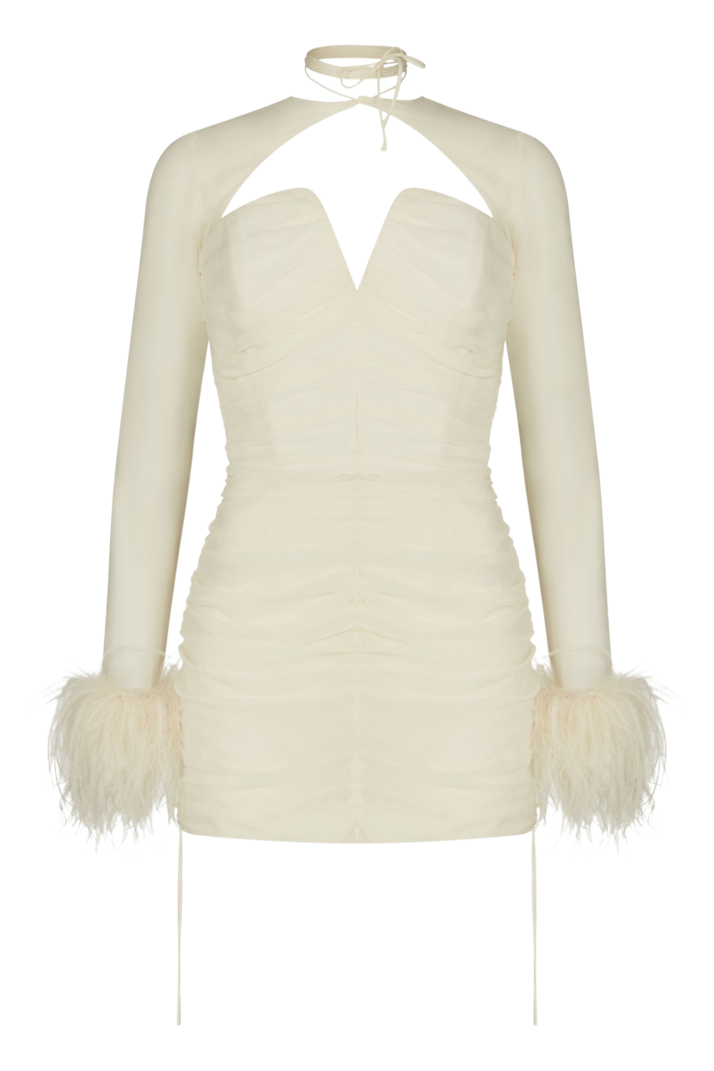 Mame Mini Dress in Ivory Silk Chiffon (made to Order)