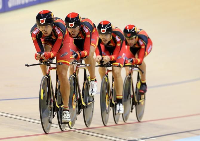 The well drilled Spanish team finished third in team pursuit qualification
