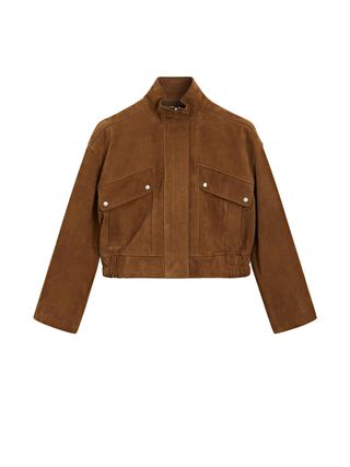 Massimo Dutti, Nubuck Suede Leather Bomber Jacket