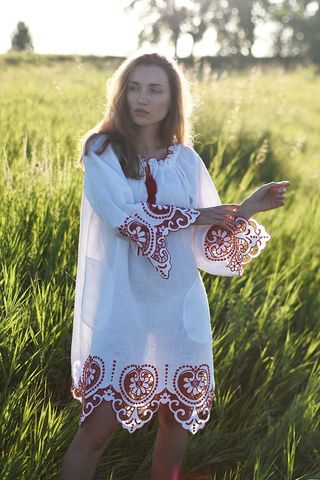 Ukrainian traditional dress with embroidery