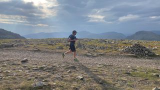 Three Peaks Challenge: Tom running the Scafell Pike ridge