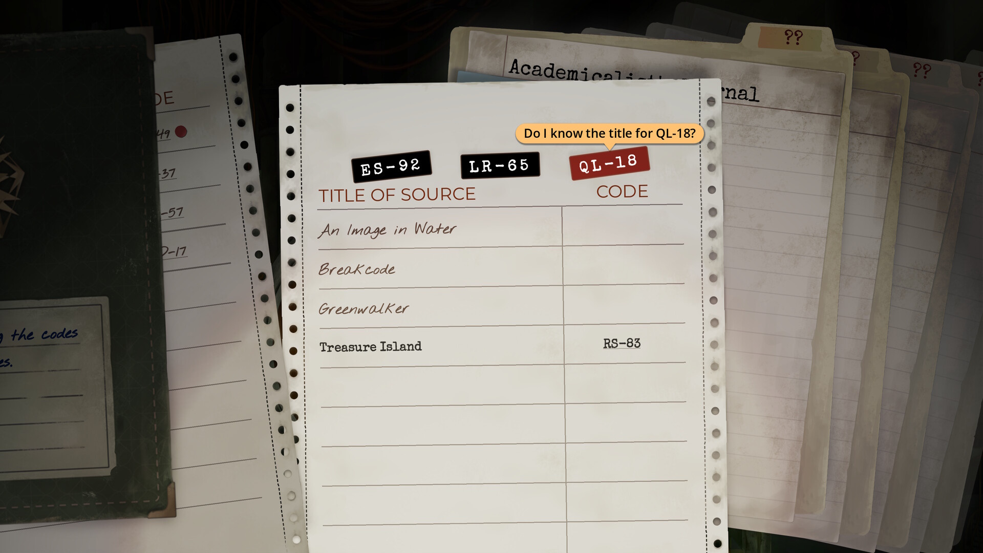 TR-49 screenshot showcasing a sheet with source titles and codes, indicating you must combine the two