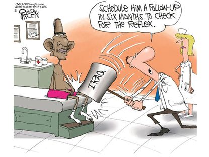 Obama cartoon Iraq intervention