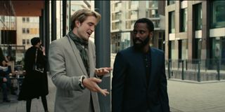 Tenet Robert Pattinson and John David Washington walk and talk