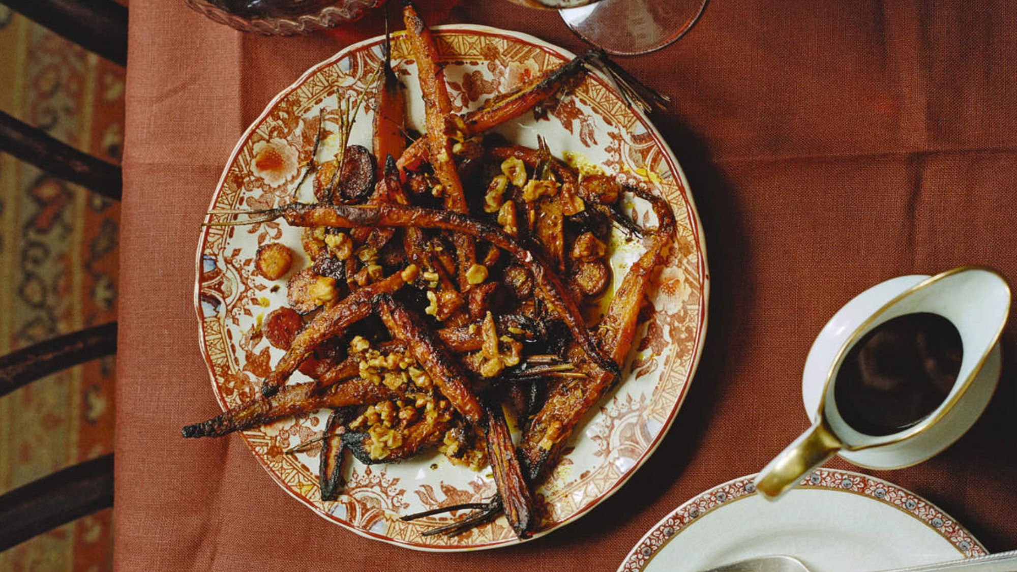 Spiced, butter-roasted carrots with walnuts