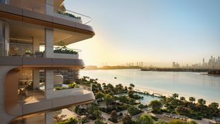 Render of Omniyat’s The Alba residences Dubai designed by Zaha Hadid Architects