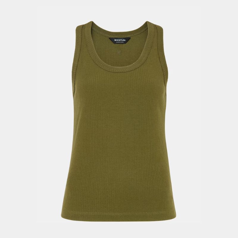 A cutout of a khaki vest from Whistles