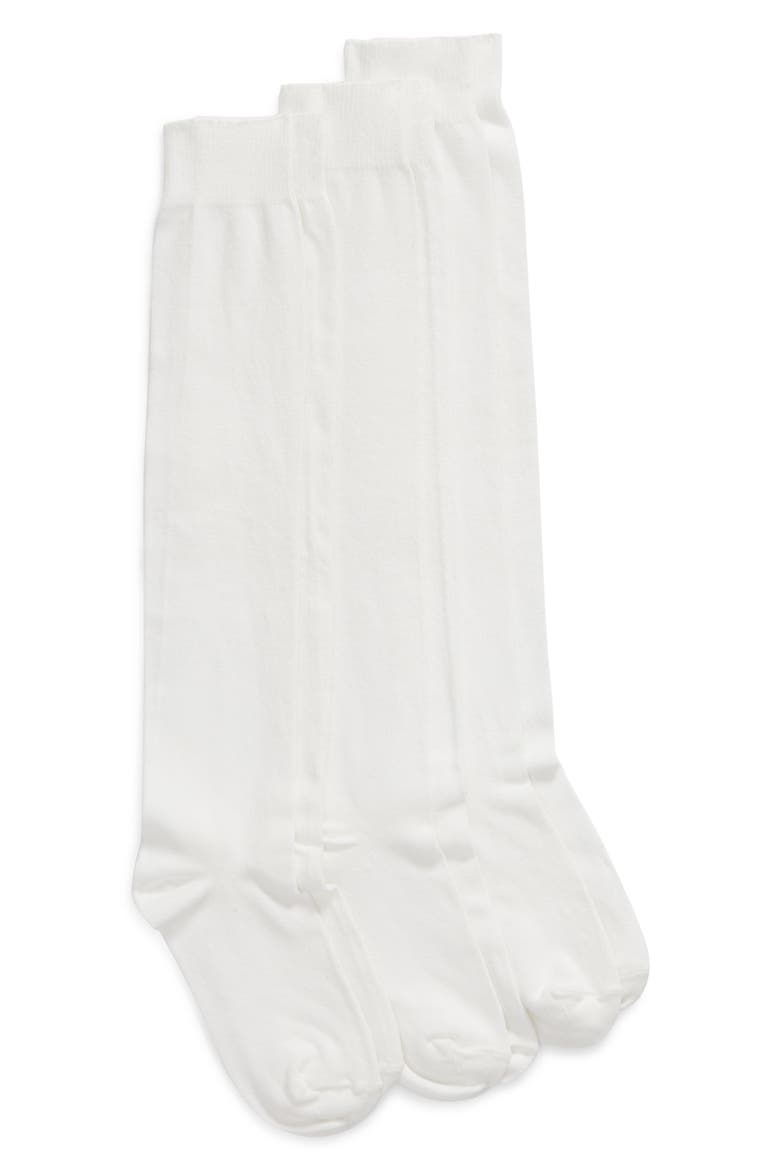 3-Pack Flat Knit Knee High Socks